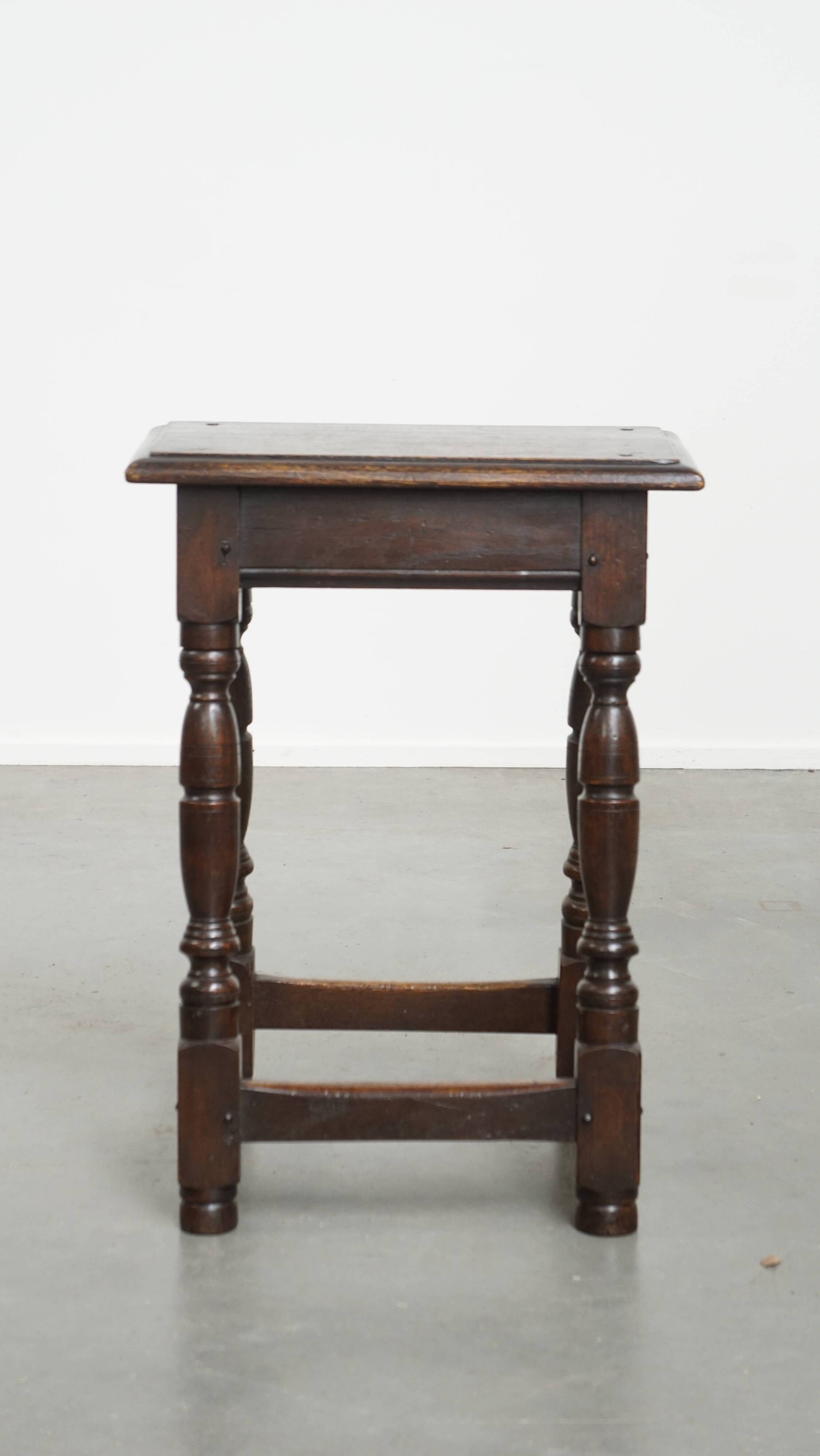Antique English Stool / Joint Stool / Side Table from the 18th Century