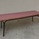 Large canteen table in pink formica and metal.
