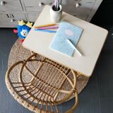 Rattan armchair and table for children