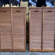 Pair of notary curtain binder furniture in oak 1950