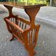 Vintage wooden side table with magazine rack – End table / Vinyl furniture
