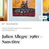 Tableau expressionniste - huile  et sculpture sur bois de Julien  Allègre