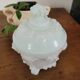 White opaline bonbonnière with floral decoration