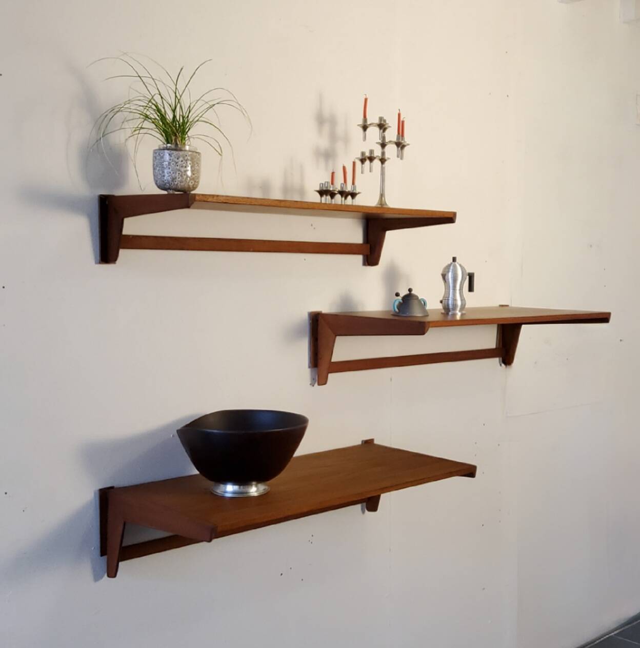 Floating wall shelves by Kai Kristiansen, Denmark, 1960s