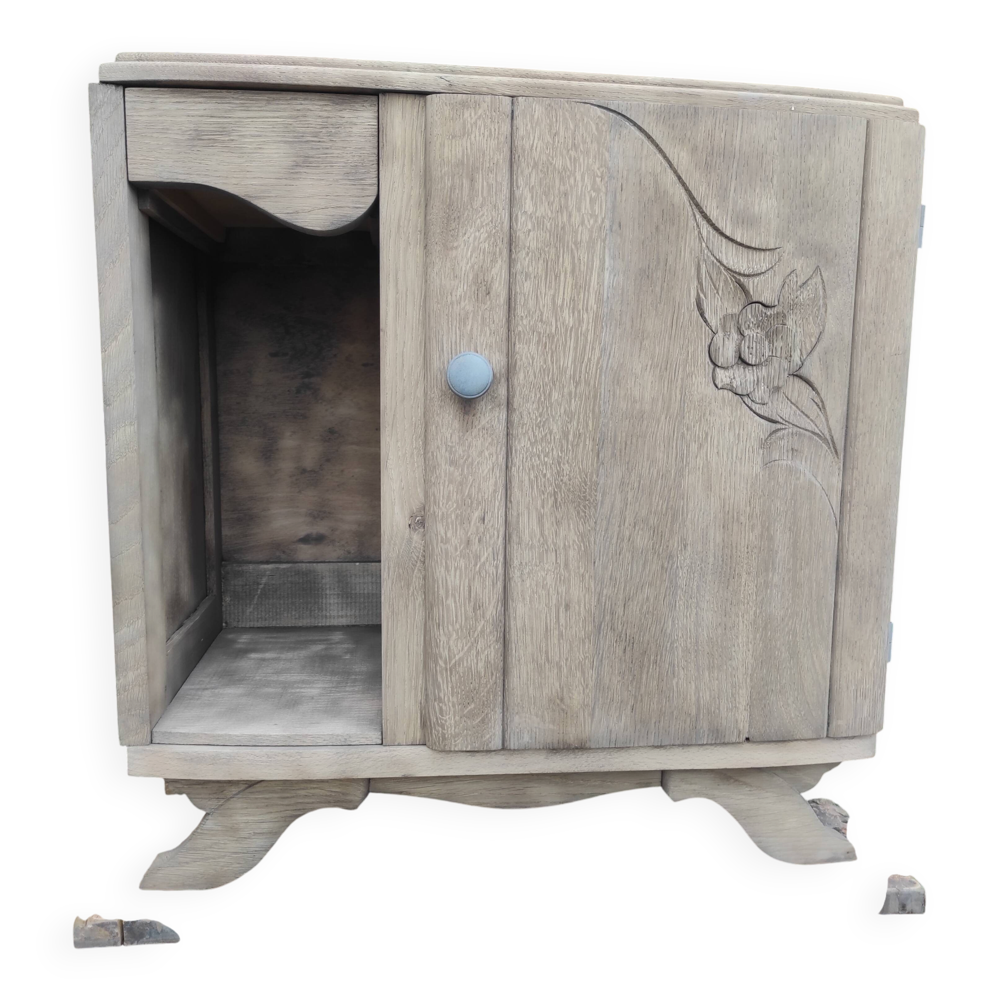Small auxiliary sandblasted piece of furniture