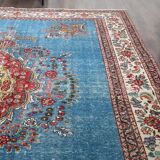 Blue Handmade Persian Vintage Rug 274x370 cm