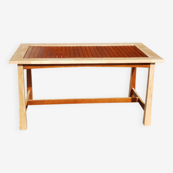 Table à manger rectangulaire en bois exotique
