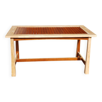 Table à manger rectangulaire en bois exotique