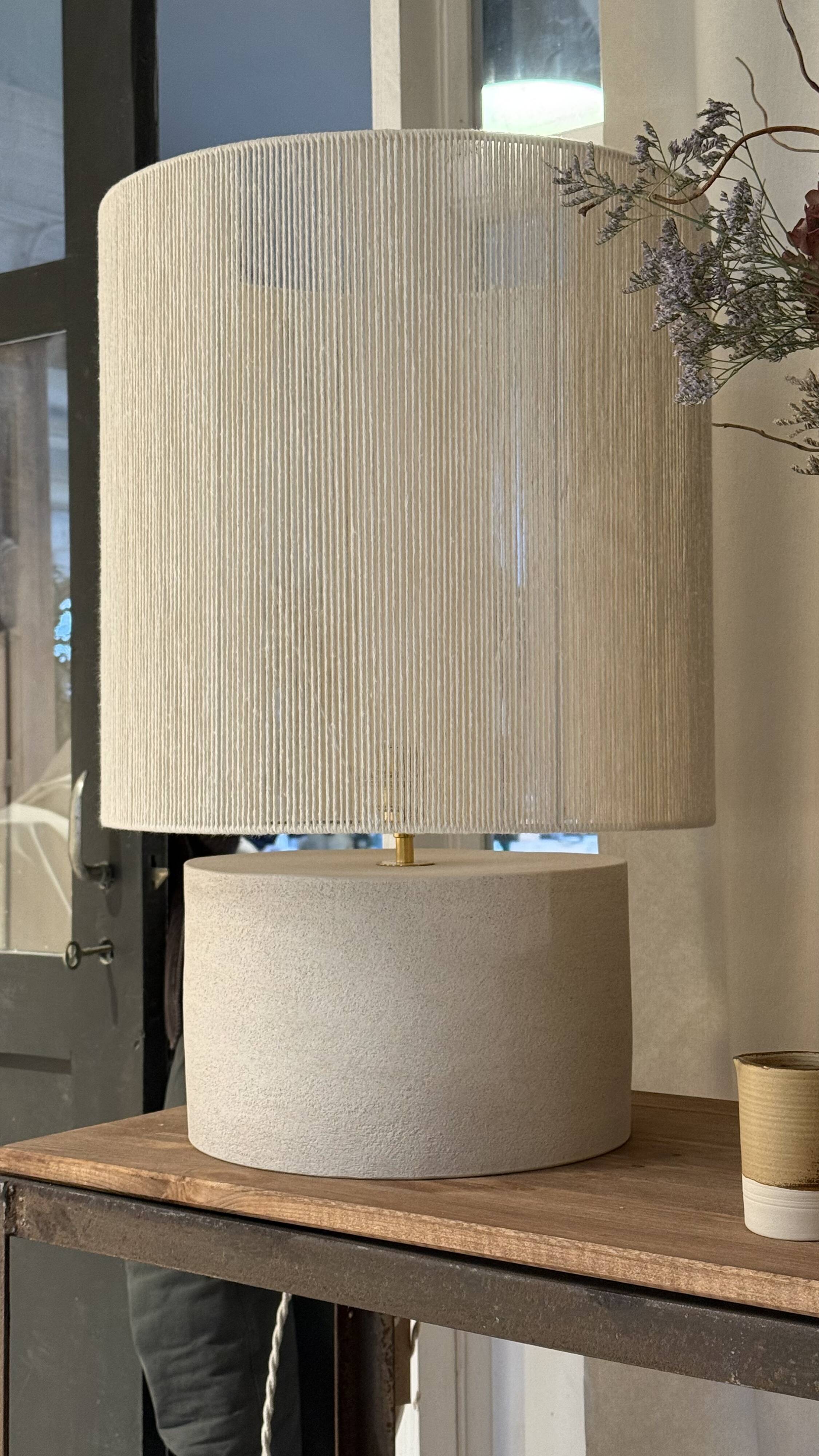 White Stone Table Lamp