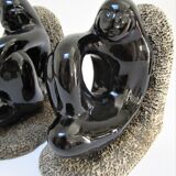 Pair of sculptural ceramic bookends design 70s