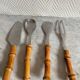 Set of four bamboo serving cutlery