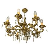 Bronze chandelier with crystal tassels