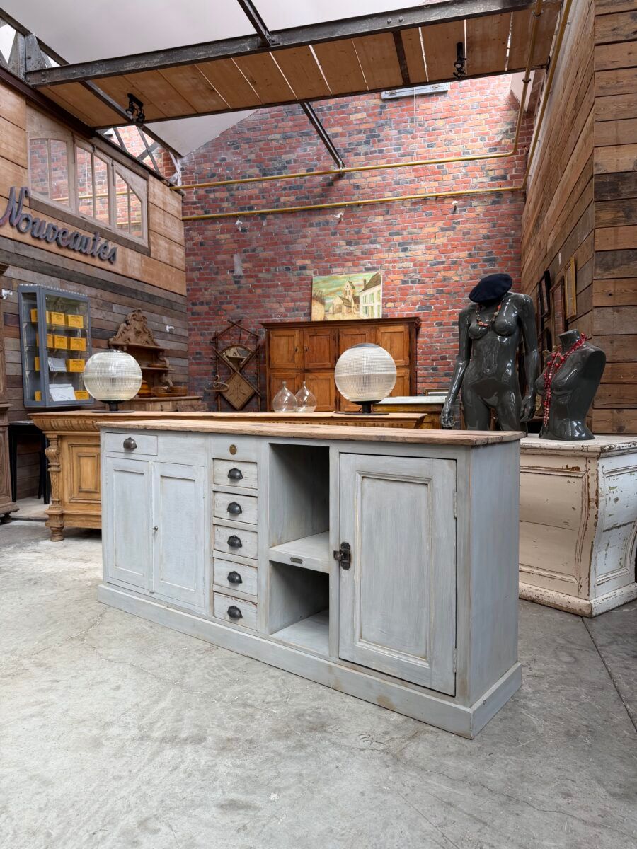 Grey patinated enfilade handcrafted.