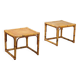 Vintage coffee tables in walnut and bamboo, Italian design 1970s-1980s.