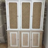 Wood and rattan dresser
