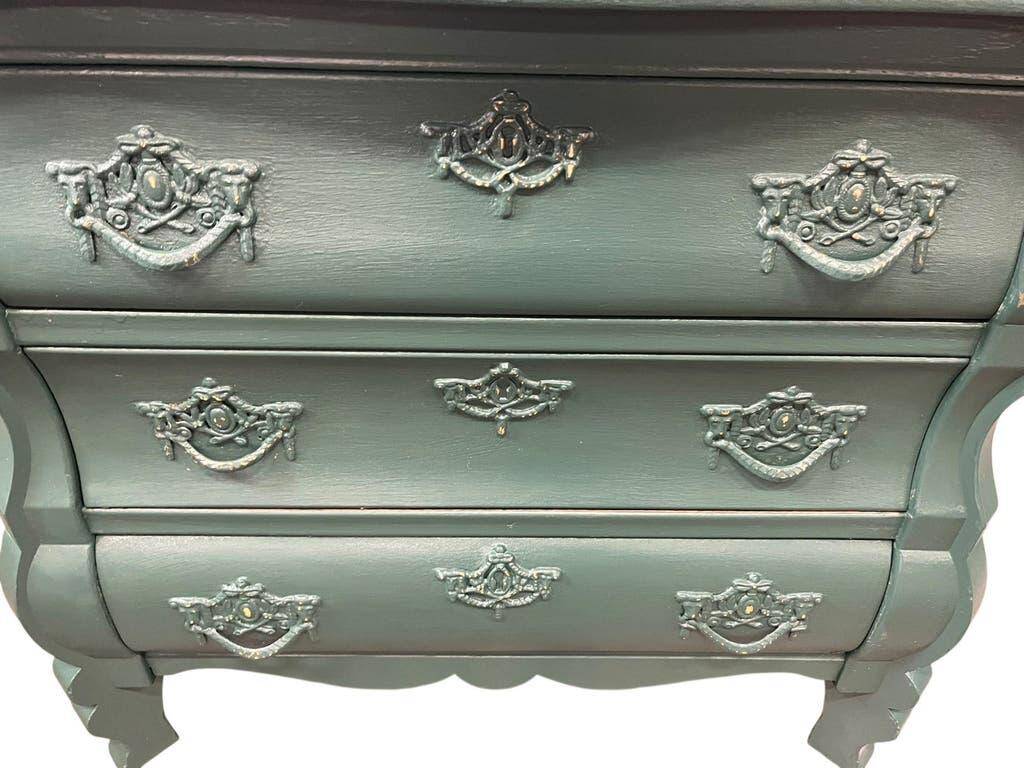 Armoire/commode/dressing baroque vintage vert émeraude