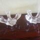 Val Saint Lambert - Pair of 4-light crystal candlesticks - modern design