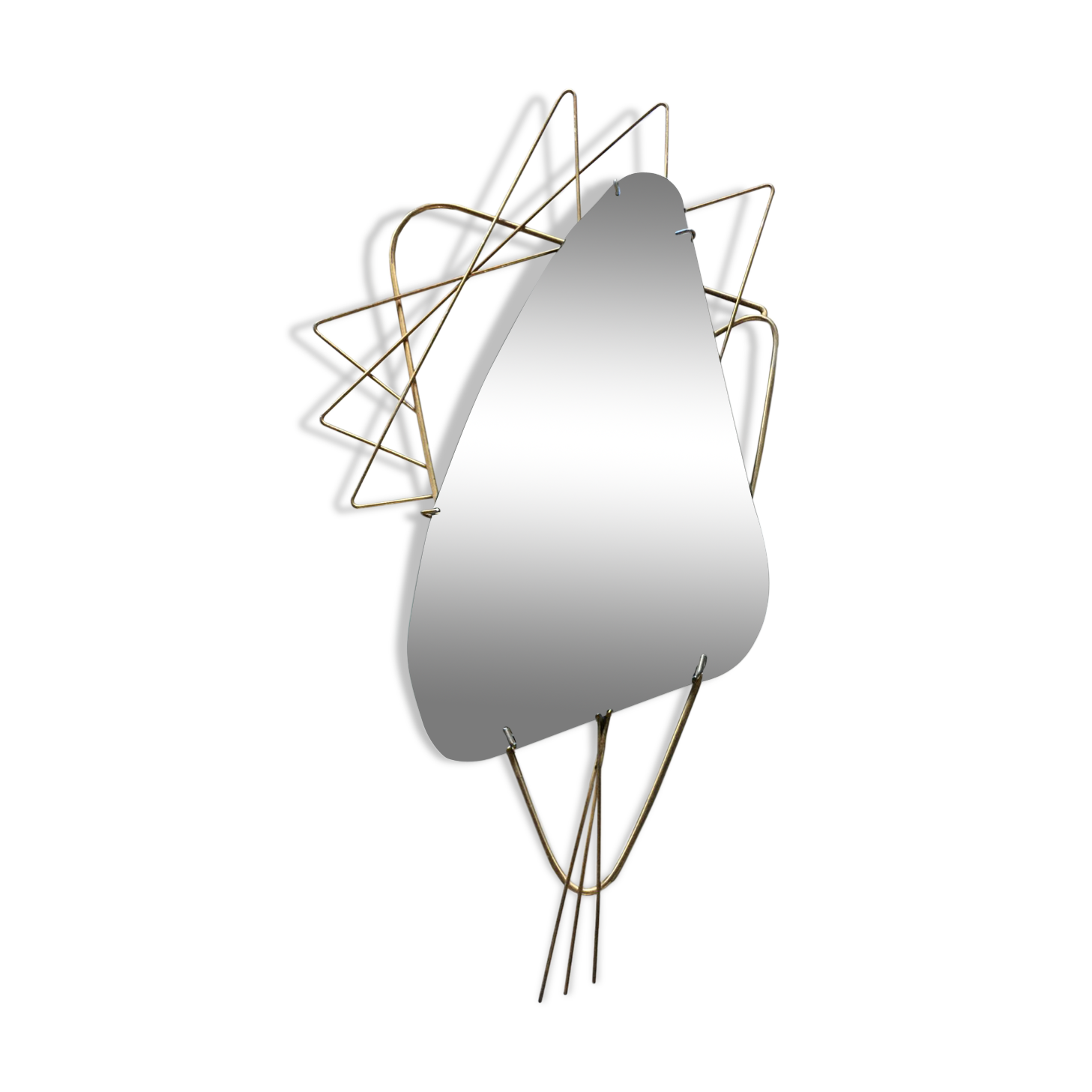 Vintage gold metal mirror 33x61cm