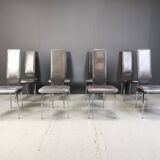 Vintage dining chairs by Giancarlo Vegni for Fasem, set of 8, 1980s