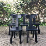 Set of chairs 1950 black woods