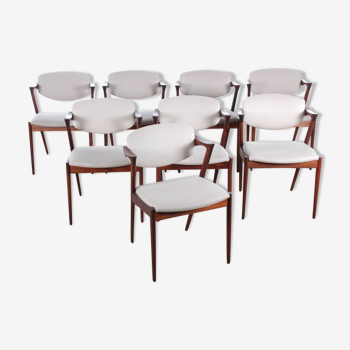 Chairs model 42 Scandinavian rosewood of Rio by Kai Kristiansen for Schou Andersen 1961