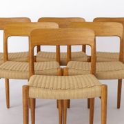 Set of 6 Niels Otto Møller Model 75 Chairs | 1950s Oak Dining Chairs | Mid