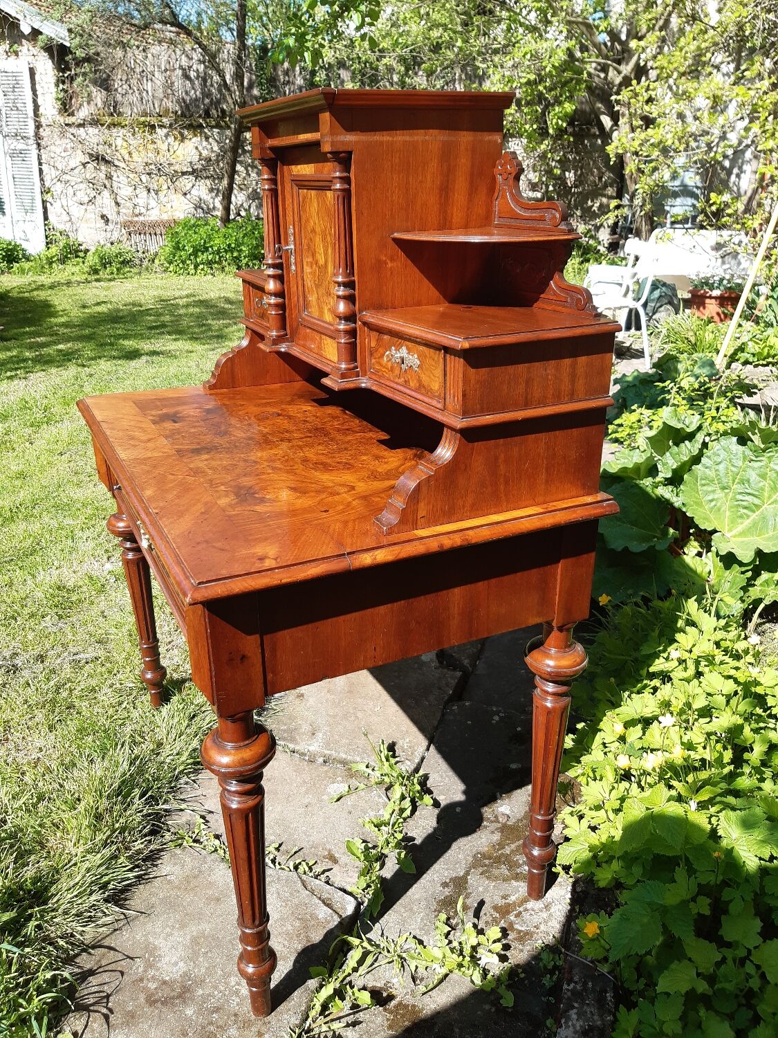 Walnut stepped desk nineteenth era