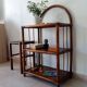 Vintage bamboo and rattan standing shelf