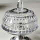 Antique cut crystal sugar bowl diamond point motifs on a metal base
