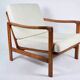 Original Baczyk Scandinavian armchair, 1960s, renovation, teak.