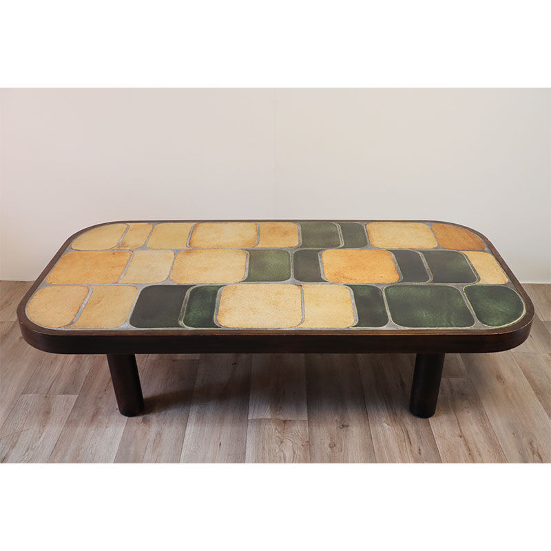 Vintage coffee table "Shogun" by Roger Capron 1960