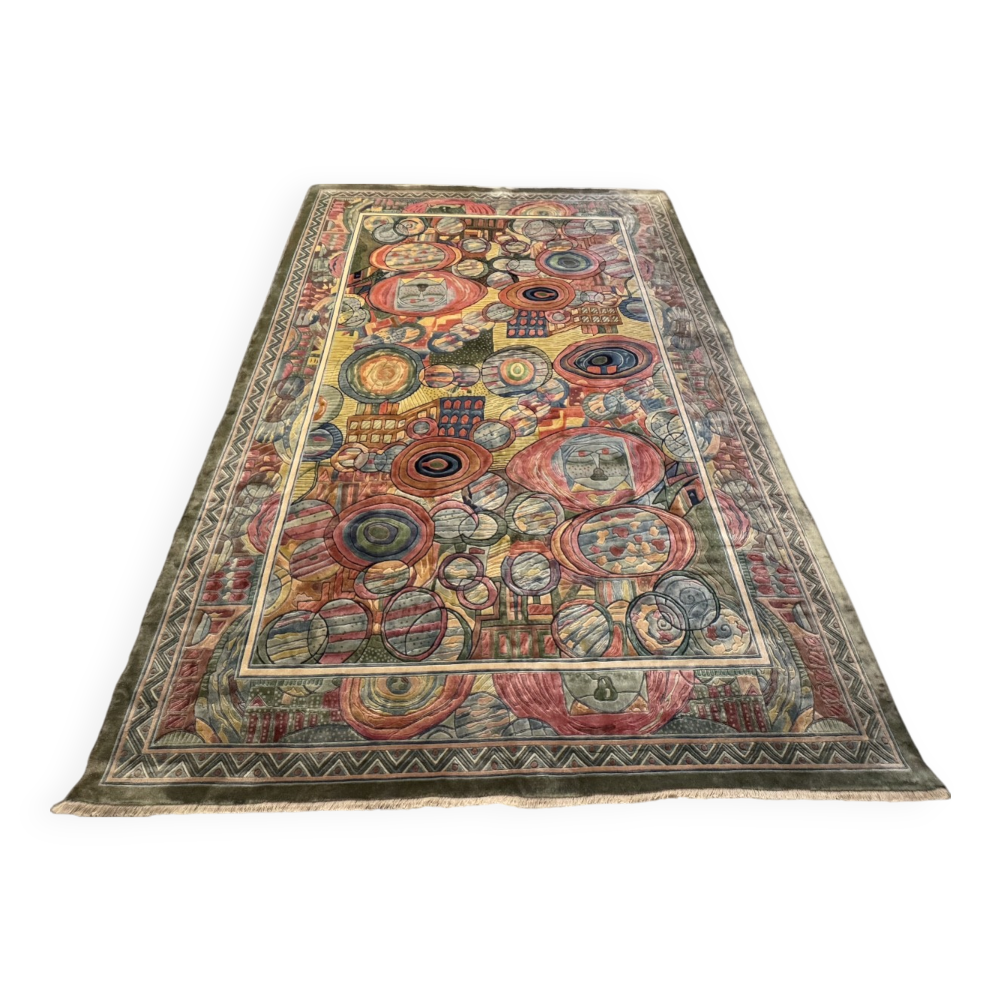 Tapis Art Déco Shanghaï en soie 300x200 cm