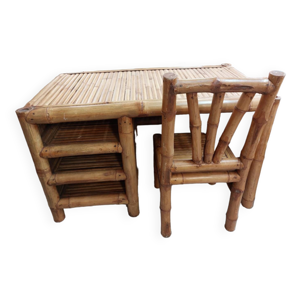 Bureau en bambou avec sa chaise — Beyit