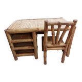 Bamboo desk with chair