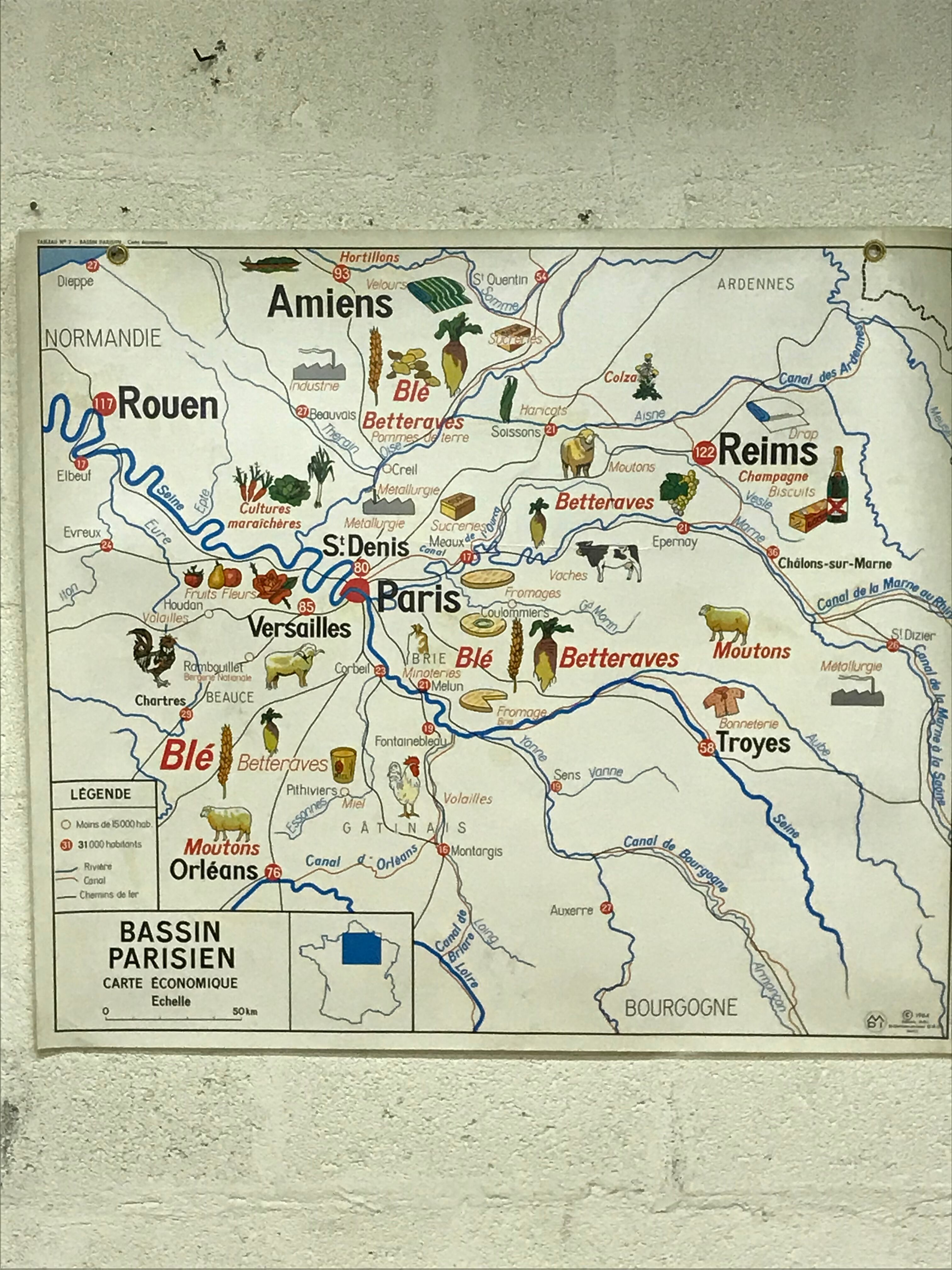 Normandy pedagogical map 1964