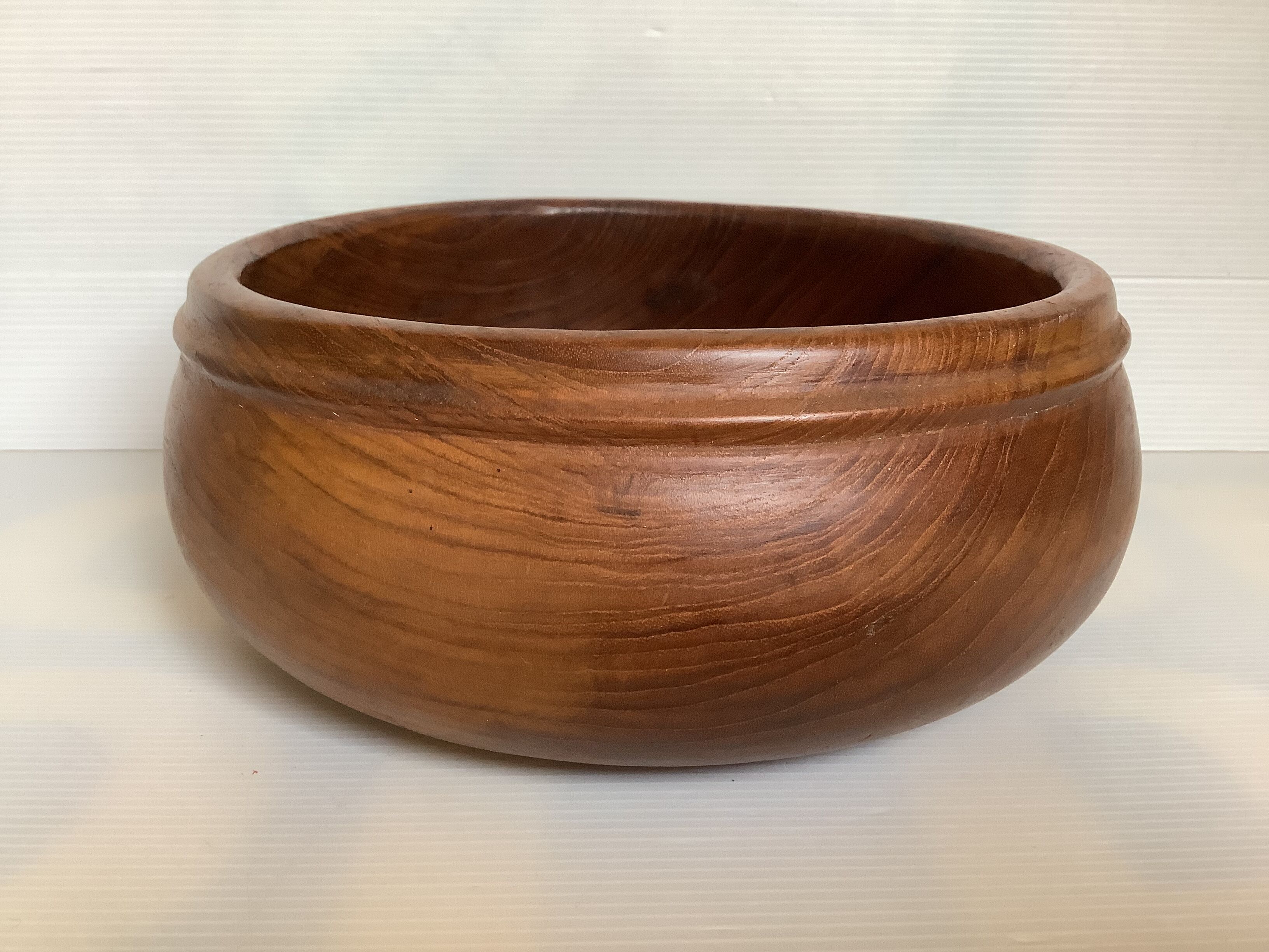 Large exotic teak wood salad bowl
