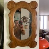 Polymorphic mirror in vintage wood