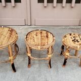 Tables gigognes en bambou x3