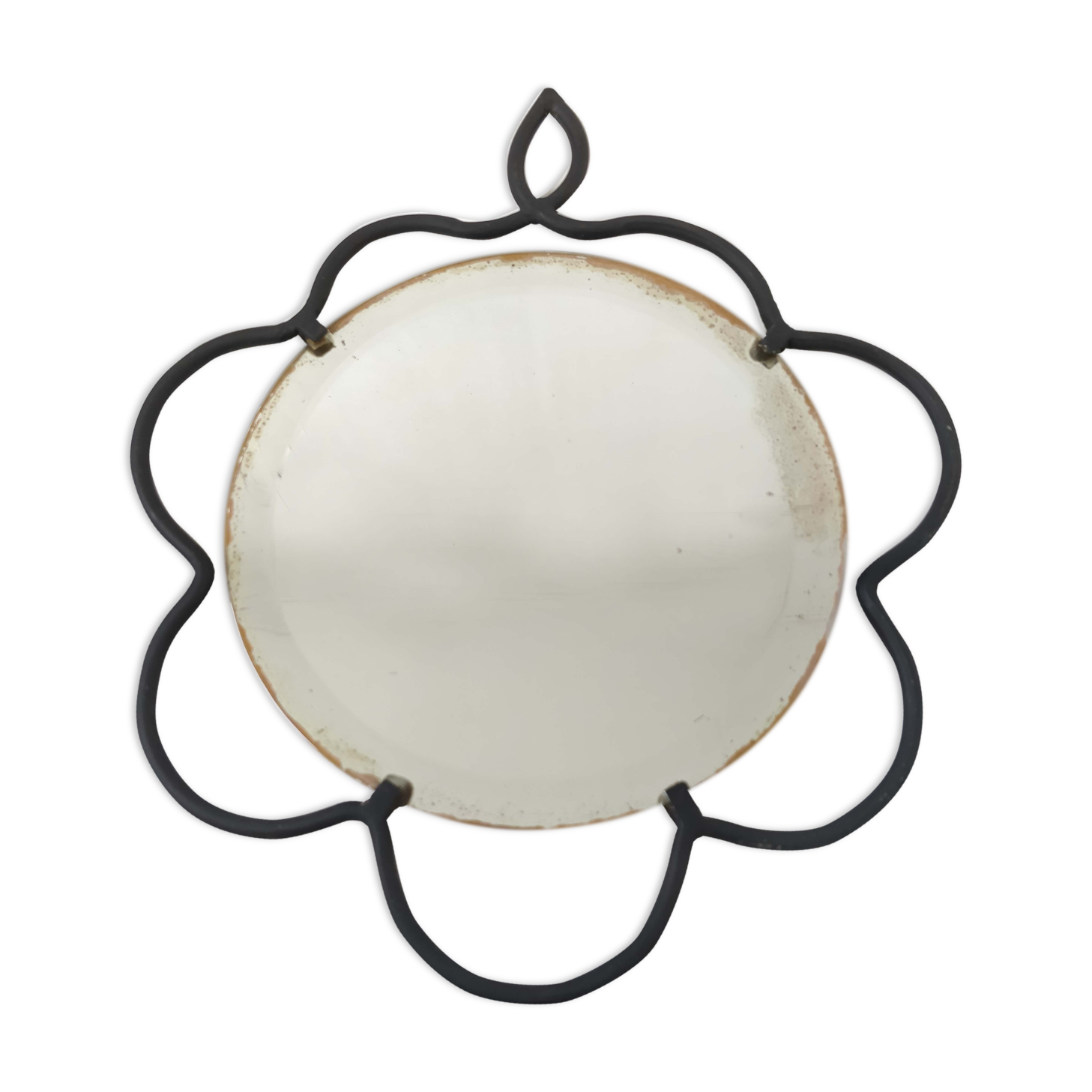 Bevel frame frame black metal flower 34x39cm