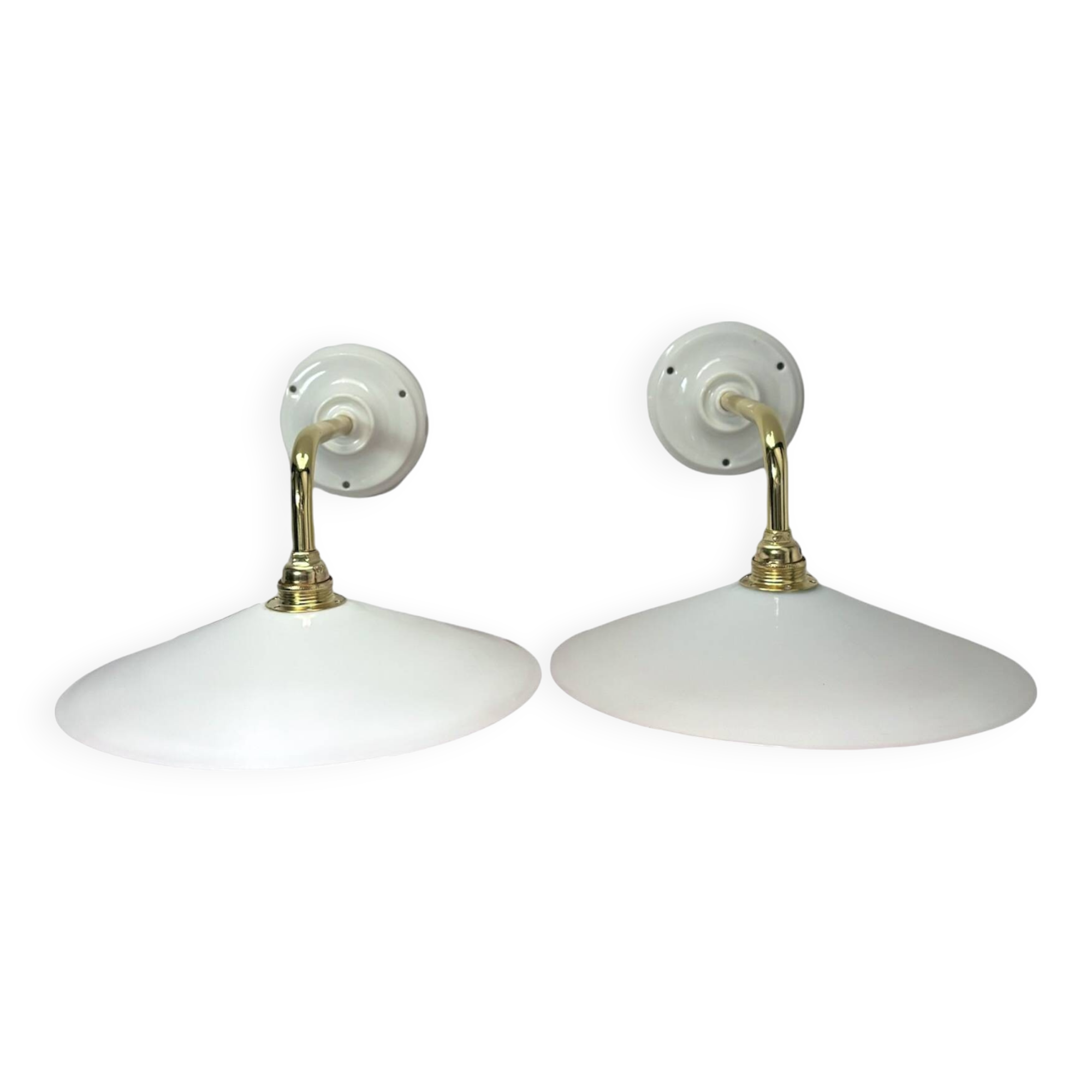 White opaline wall lights
