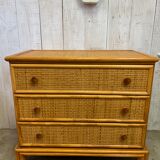 Vintage rattan chest of drawers