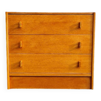 Stag chest of drawers three drawers John and Sylvia Reid mid century oak cabinet