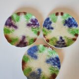 3 plates Sarreguemines in slip