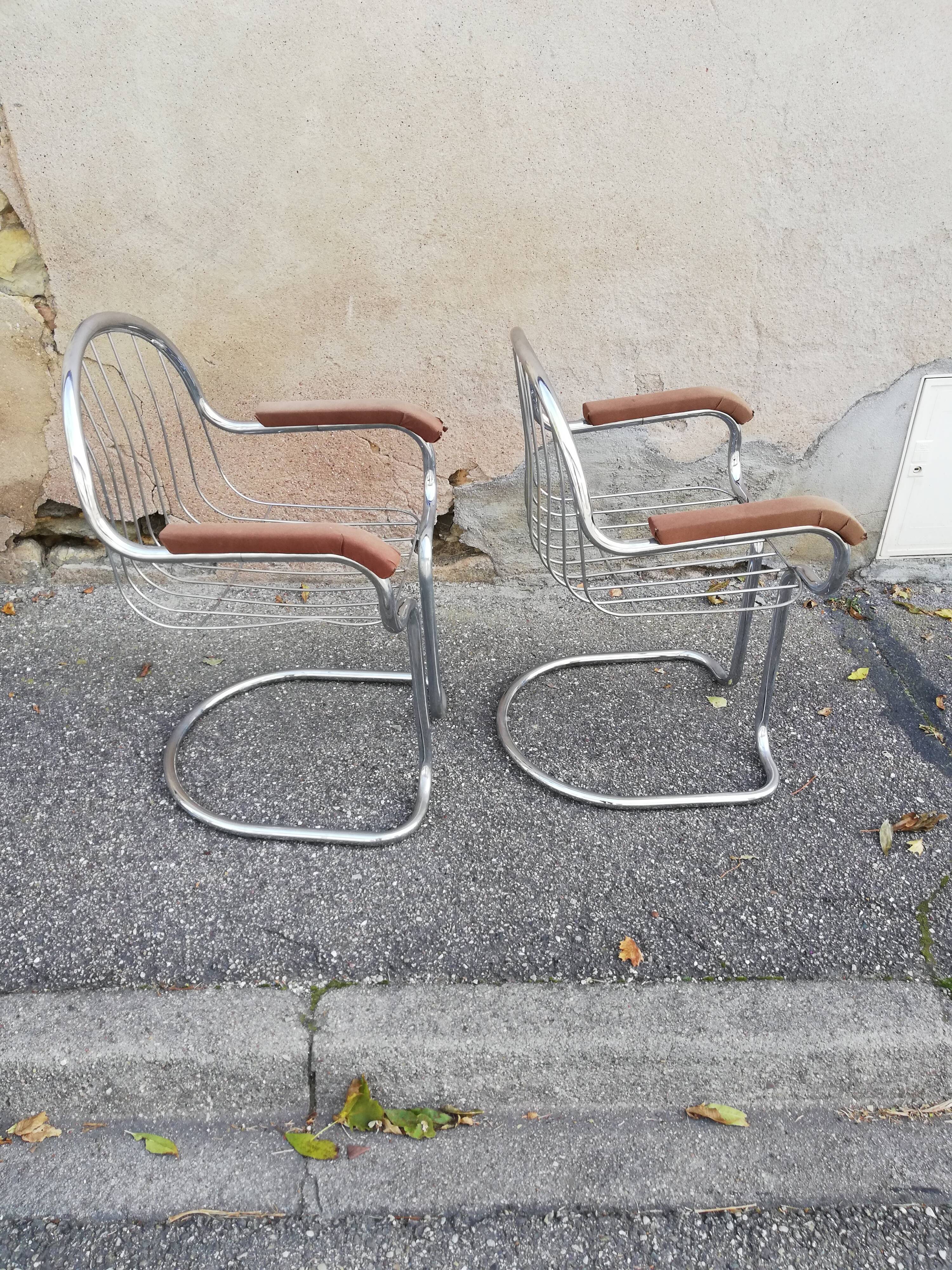 Paire de fauteuils vintage chrome