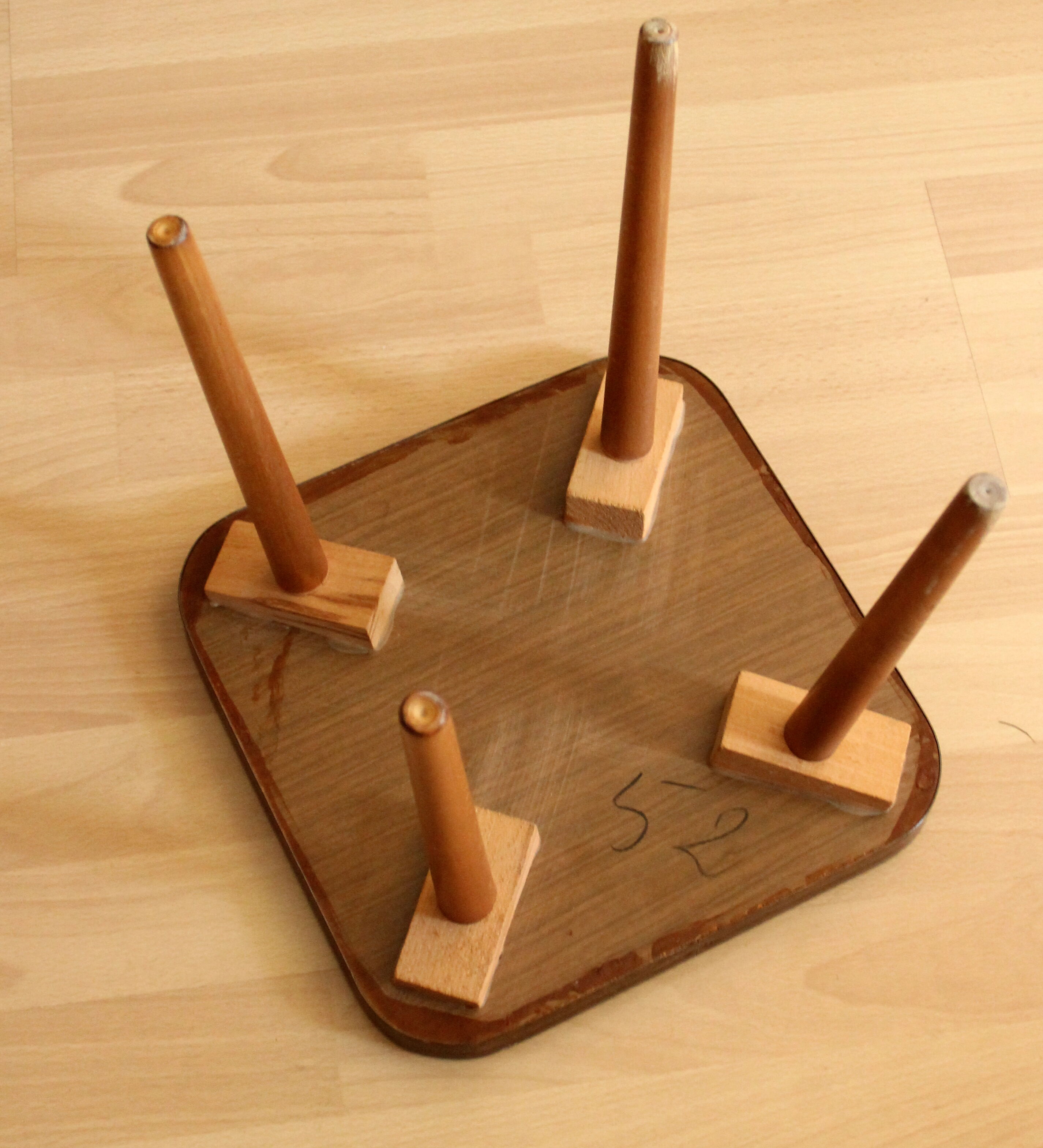Rockabilly wooden plant stand, vintage from the 1950s