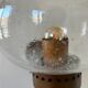 Pair of vintage wall lights, copper and bubbled glass, BEGA Germany 1970