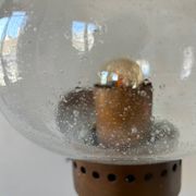 Pair of vintage wall lights, copper and bubbled glass, BEGA Germany 1970