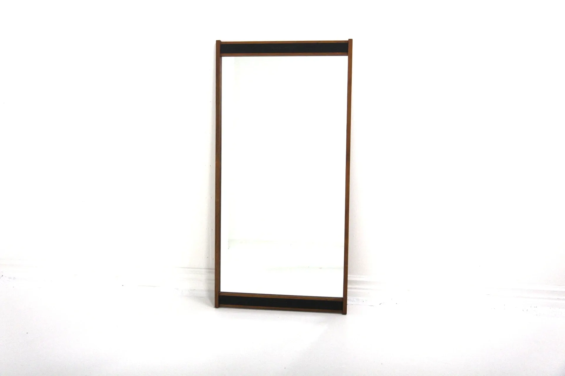 Scandinavian mirror in rosewood and leather, Sweden, 1960, 115cm x 57cm