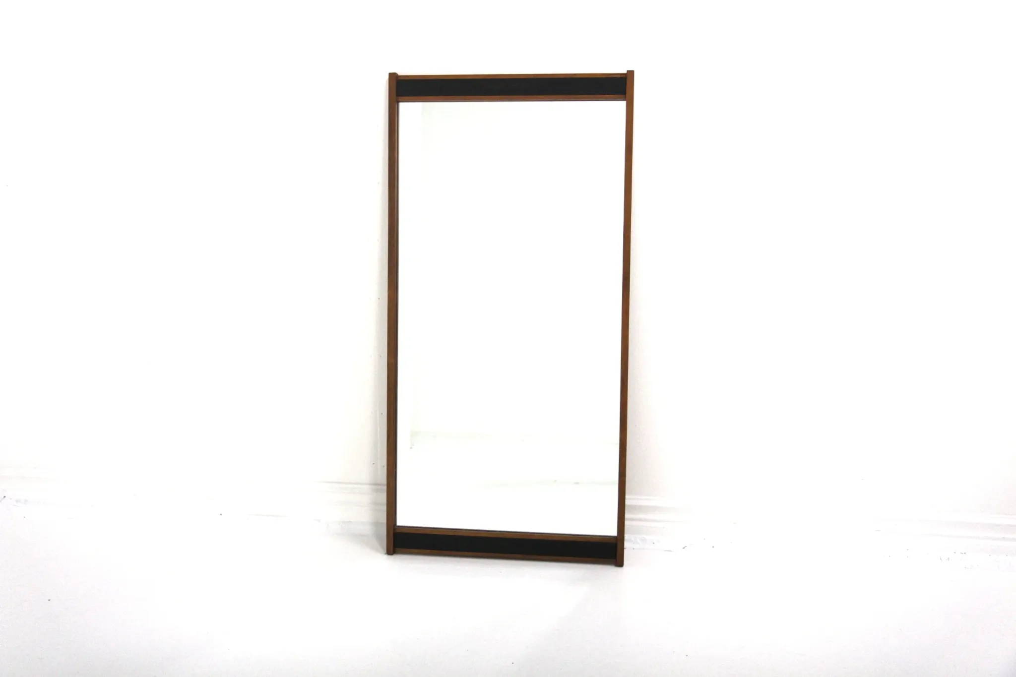 Scandinavian mirror in rosewood and leather, Sweden, 1960, 115cm x 57cm
