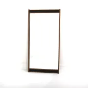 Scandinavian mirror in rosewood and leather, Sweden, 1960, 115cm x 57cm